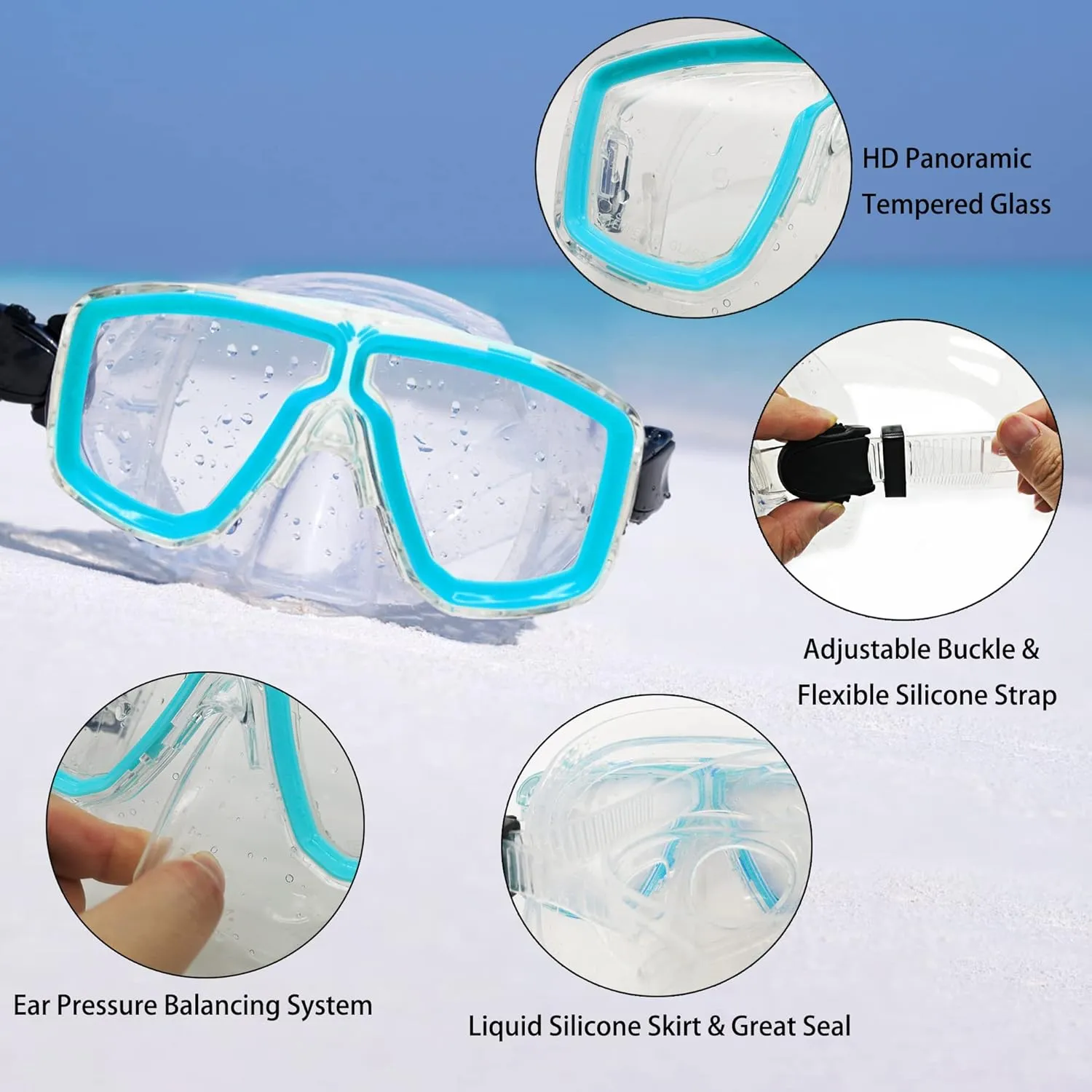 Snorkeling Gear for Adults with Fins Scuba Diving Gear Adult Professional Travel Snorkel Sets with Flippers,Anti-Fog Anti-Leak Diving Mask