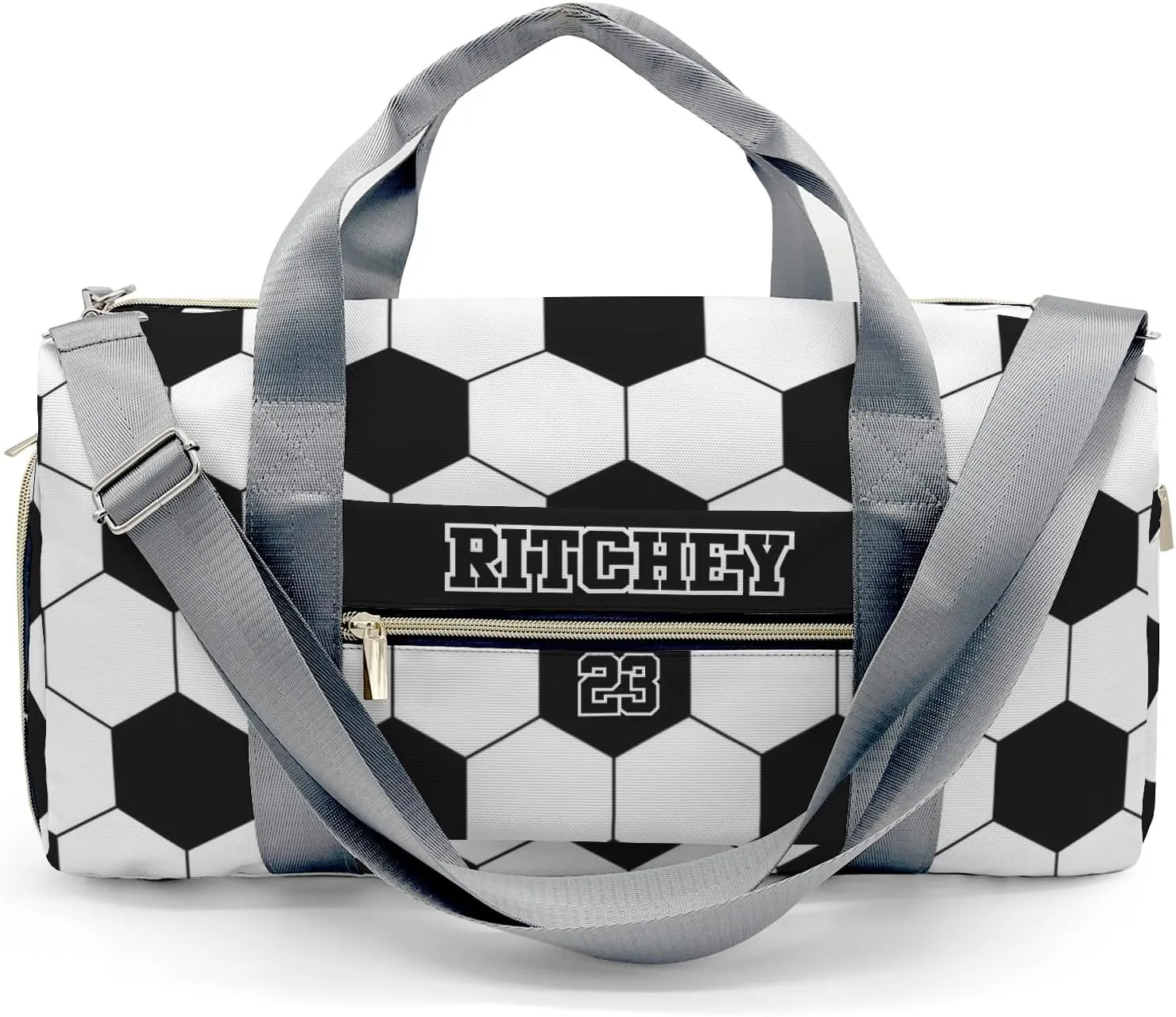 Soccer Pattern Personalized Duffel Bag Custom Women Men Multi-Function Travel Bag Gym Sports Bag Gymnastic Yoga Bag Carry On Overnight Weekend Duffel Bags