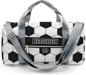 Soccer Pattern Personalized Duffel Bag Custom Women Men Multi-Function Travel Bag Gym Sports Bag Gymnastic Yoga Bag Carry On Overnight Weekend Duffel Bags