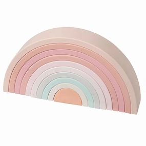 Soft Silicone Rainbow Blocks - Cream Pink