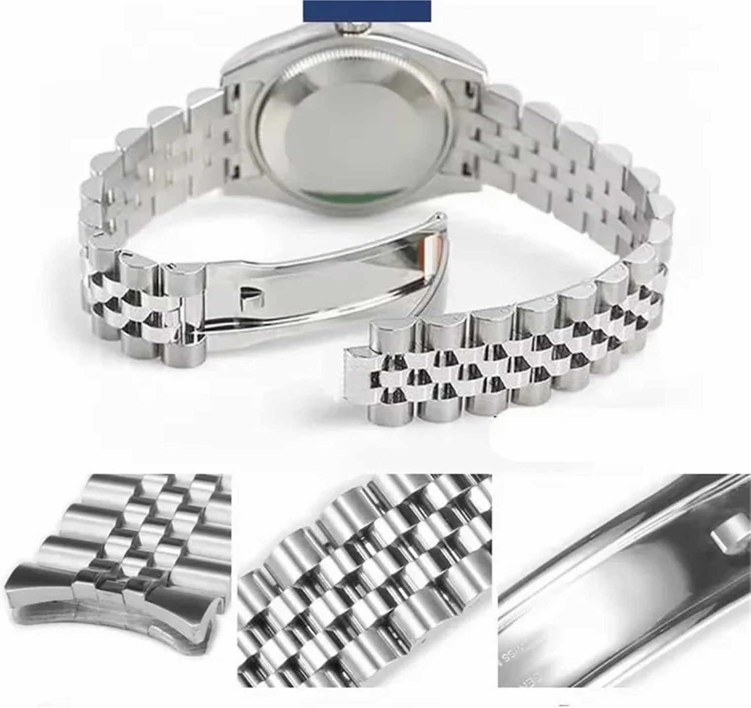 Solid Stainless Steel Watch Band Silver Watch Accessories Strap 20mm For Men Women Universal Quick Release