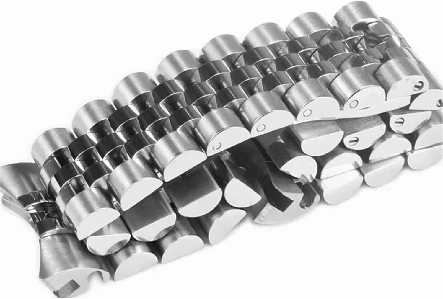 Solid Stainless Steel Watch Band Silver Watch Accessories Strap 20mm For Men Women Universal Quick Release