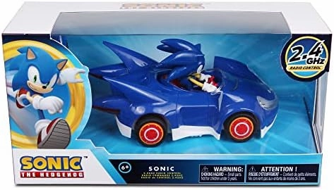 Sonic & Sega All-Stars Racing RC: Sonic - NKOK (681), 1:28 Scale 2.4GHz Remote Controlled Car, 6.5" Compact Design, Officially Licensed Sega Sonic The Hedgehog, Battery Powered, Ages 6 