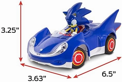 Sonic & Sega All-Stars Racing RC: Sonic - NKOK (681), 1:28 Scale 2.4GHz Remote Controlled Car, 6.5" Compact Design, Officially Licensed Sega Sonic The Hedgehog, Battery Powered, Ages 6 