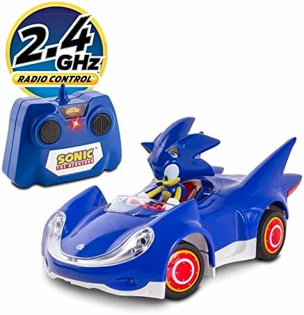 Sonic & Sega All-Stars Racing RC: Sonic - NKOK (681), 1:28 Scale 2.4GHz Remote Controlled Car, 6.5" Compact Design, Officially Licensed Sega Sonic The Hedgehog, Battery Powered, Ages 6 