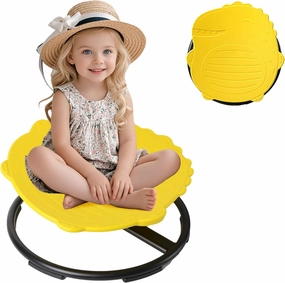 Spinning Chair for Kids, Sensory Integration Training Swivel Chair for Children with Autism & ADHD, for Balance & Body Coordination Training, Yellow Dinosaur