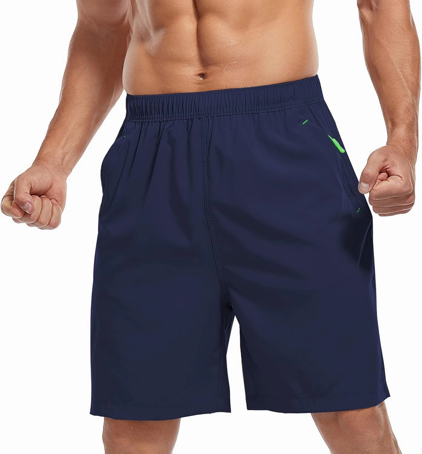 SPOSULEI Men's Athletic Hiking Shorts Water Resistant Quick-Dry Lightweight Outdoor Sweat Shorts with Zipper Pockets