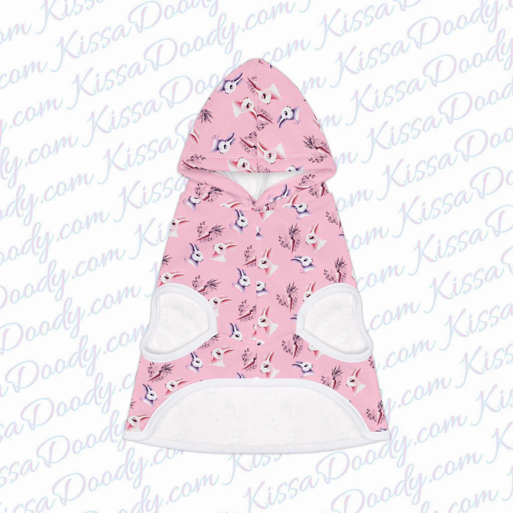 Spring Bunny Pink Pet Sweatshirt Cat Dog Owner Easter Present Gift Idea Pet Hoodie by Kissa Doody (Adult Matching Dress Sold SEPARATELY)