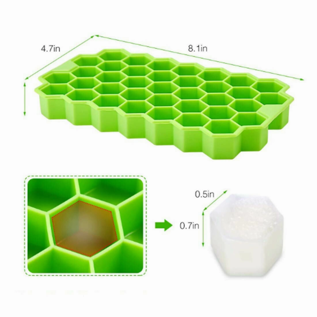 Stackable Silicone Ice Cube Tray With Mold Easy Release (Multicolours)
