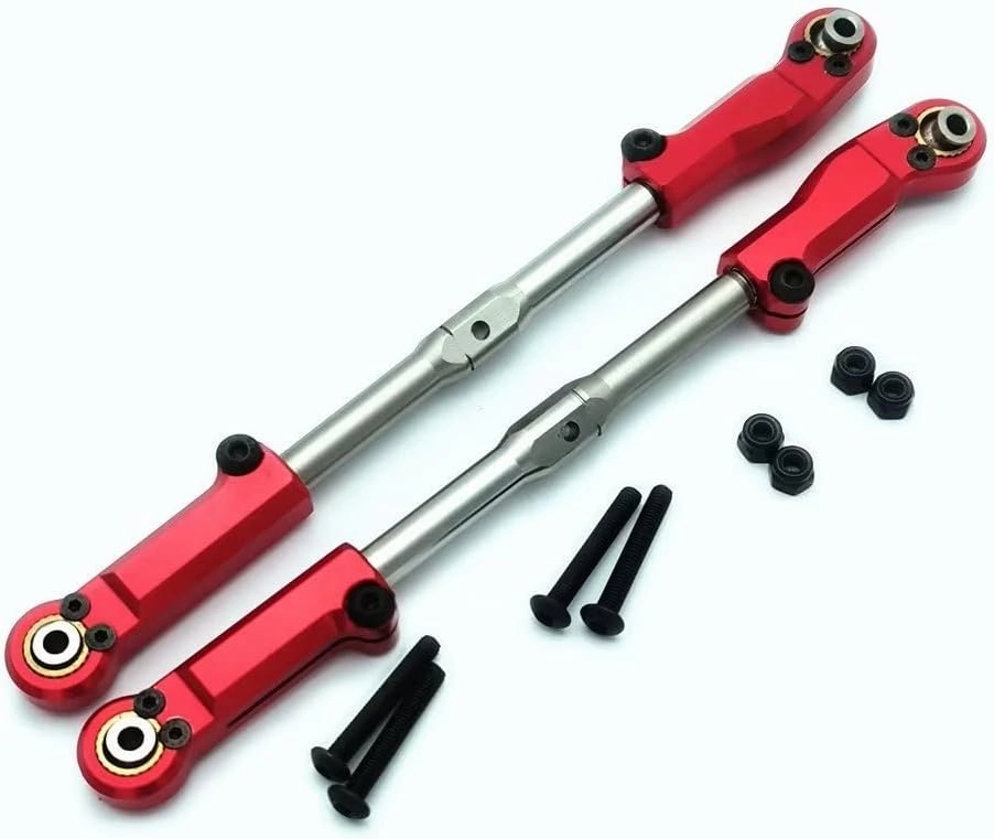 Stainless Steel Adjustable Turnbuckle Rear Upper Tie Rod with Aluminum Ends Red for Arrma 1/8 Kraton Outcast Notorious Talion 1/7 Fireteam AR330221 AR330230