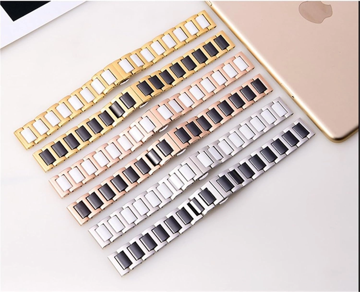 Stainless Steel Ceramic Watch Strap 14mm 16mm 18mm 20mm 22mm 24mm Watch Strap Women Men Universal Watch Strap With Tools