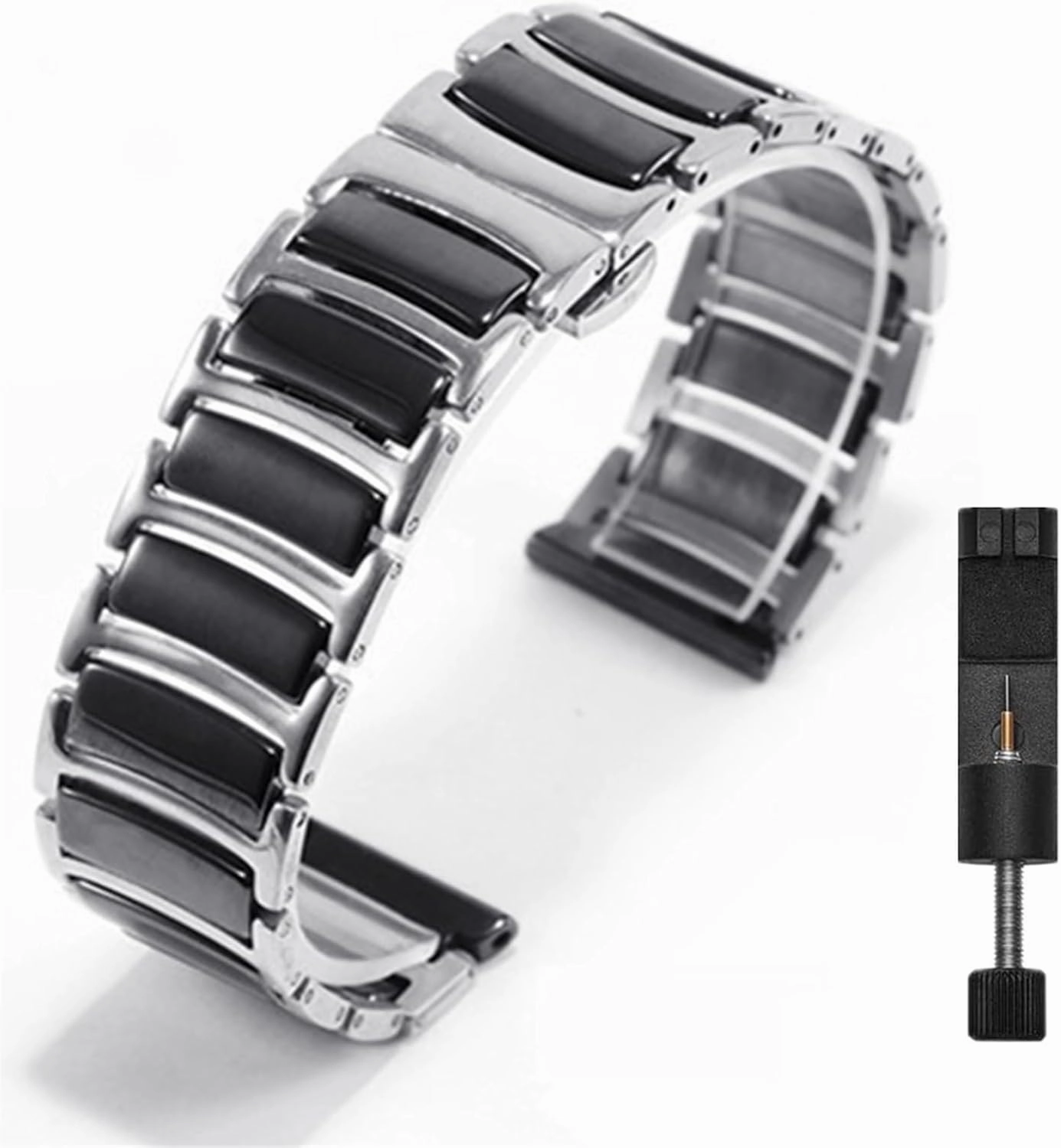 Stainless Steel Ceramic Watch Strap Quick Release Bracelet 18mm 20mm 22mm Universal Replacement Wristband for Men Women Watch Accessories