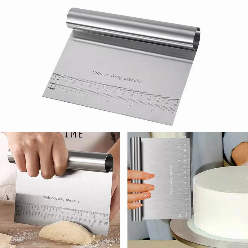 Stainless Steel Dough Pastry Scraper Chopper Baking Cake Cooking Spatulas DIY Baking Tools Multipurpose Bread Scale Separator