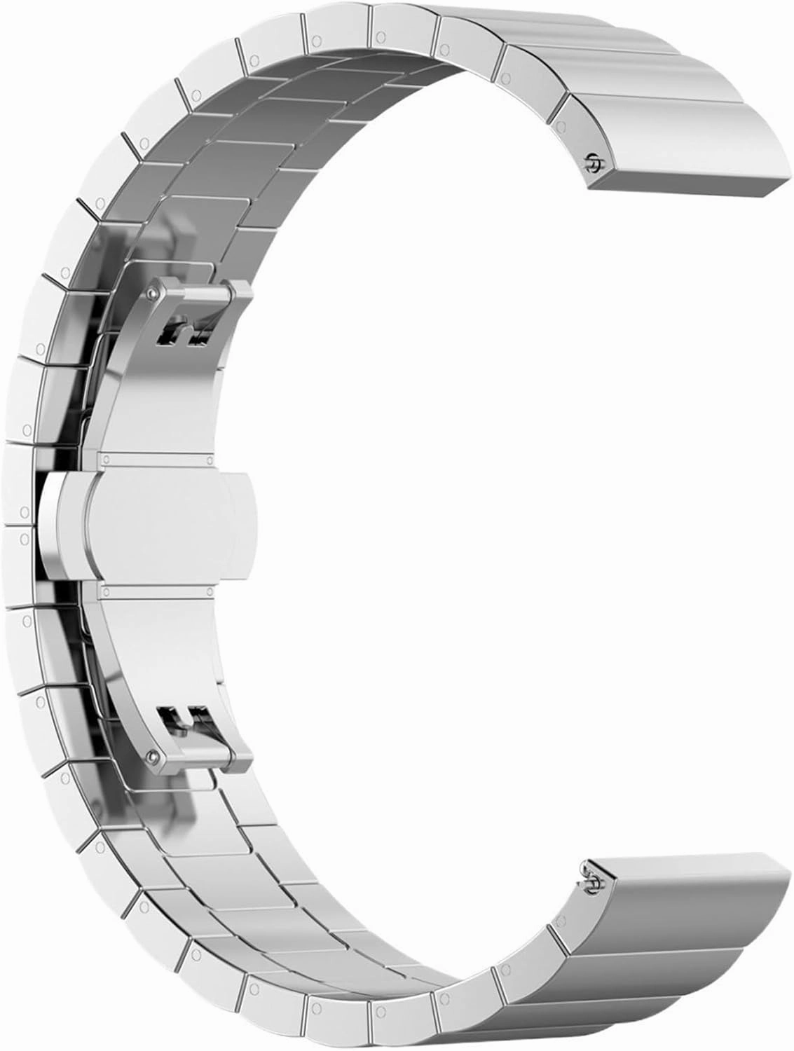 Stainless Steel Metal Watch Band 16mm - 22mm Unisex Wristband Watch Accessory Folding Buckle For Smart Watch