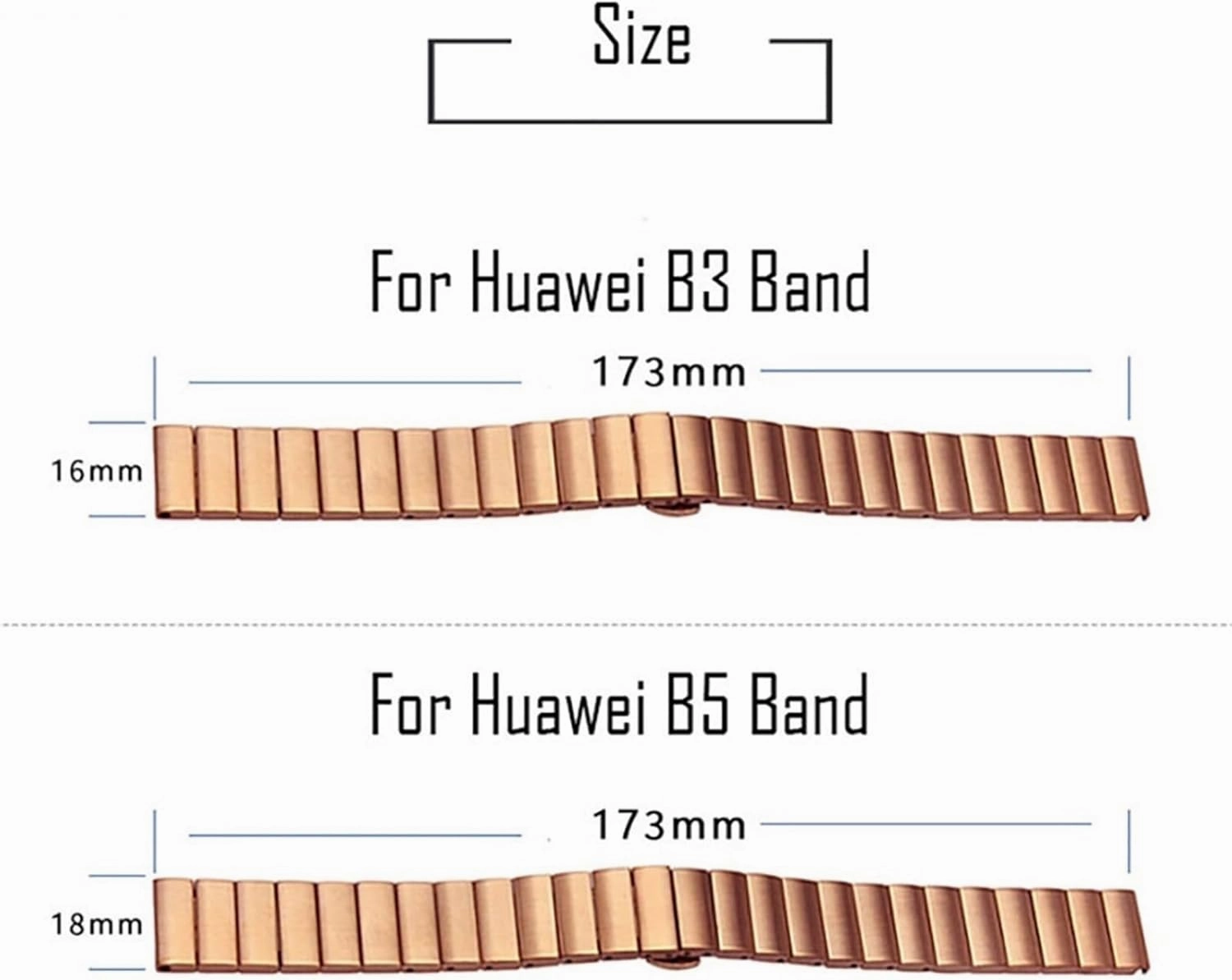 Stainless Steel Metal Watch Band 16mm - 22mm Unisex Wristband Watch Accessory Folding Buckle For Smart Watch