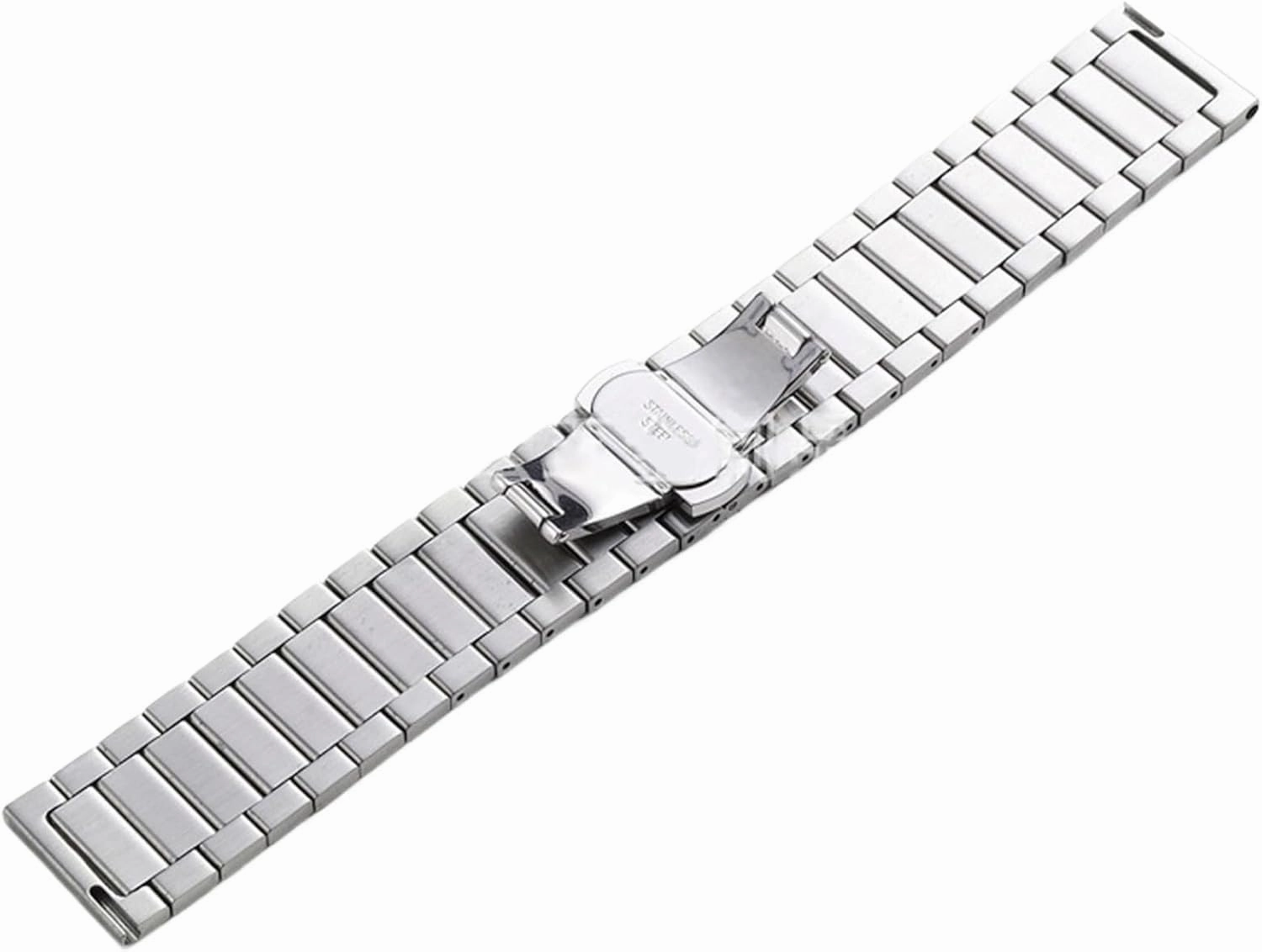 Stainless Steel Metal Watch Band 16mm - 22mm Unisex Wristband Watch Accessory Folding Buckle For Smart Watch