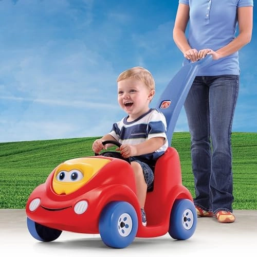 Step2 Push Around Buggy Kids Push Car, Ride On Toy, Stroller Substitute, Includes Seat Belt & Horn, Made of Durable Plastic, Max Weight 50 lbs., For Toddlers 1.5-4 Years Old, Red