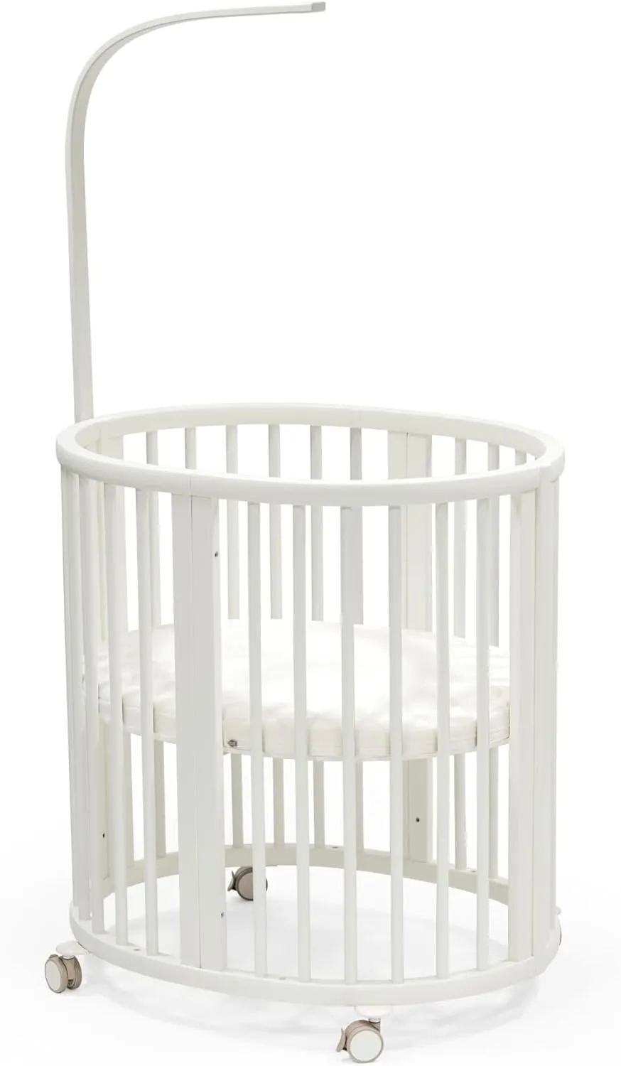 Stokke Sleepi Mini Bundle V3, White - Includes Sleepi Mini V3, Mattress & Drape Rod - Suitable for Ages 0-5 Years Old - Adjustable & Stylish