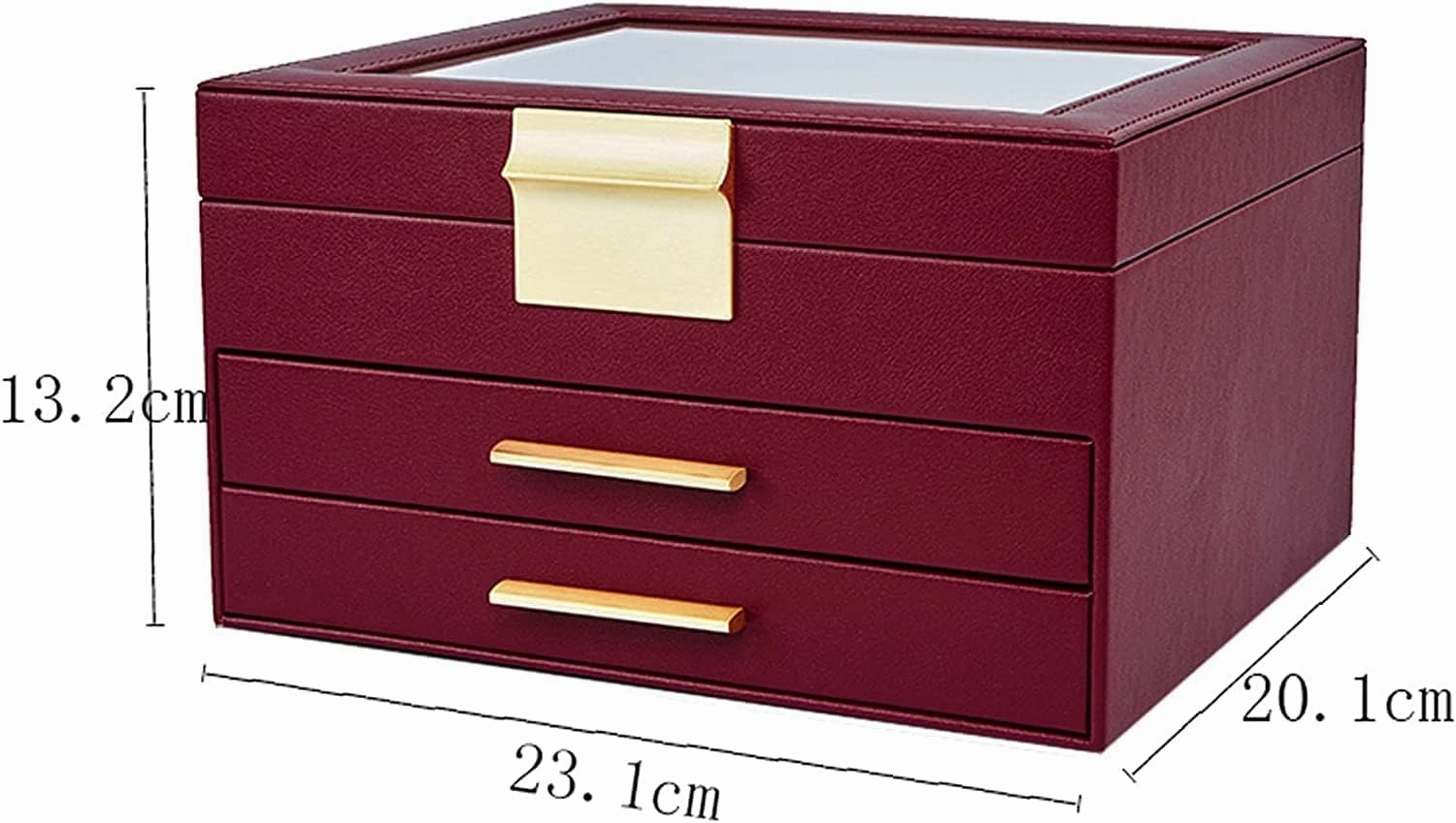 Storage Box Watch Large Jewelry Organizer with Mirror for Women – PU Leather Case(2)