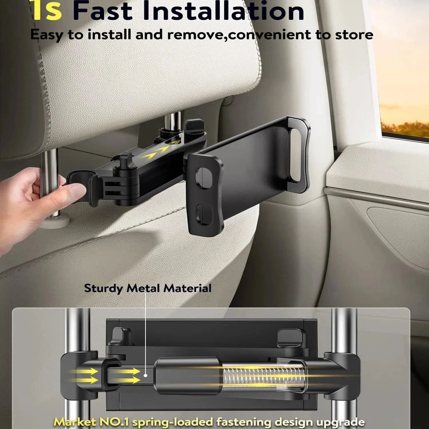 Stretchable Headrest Stand Cell Phone Car Mount