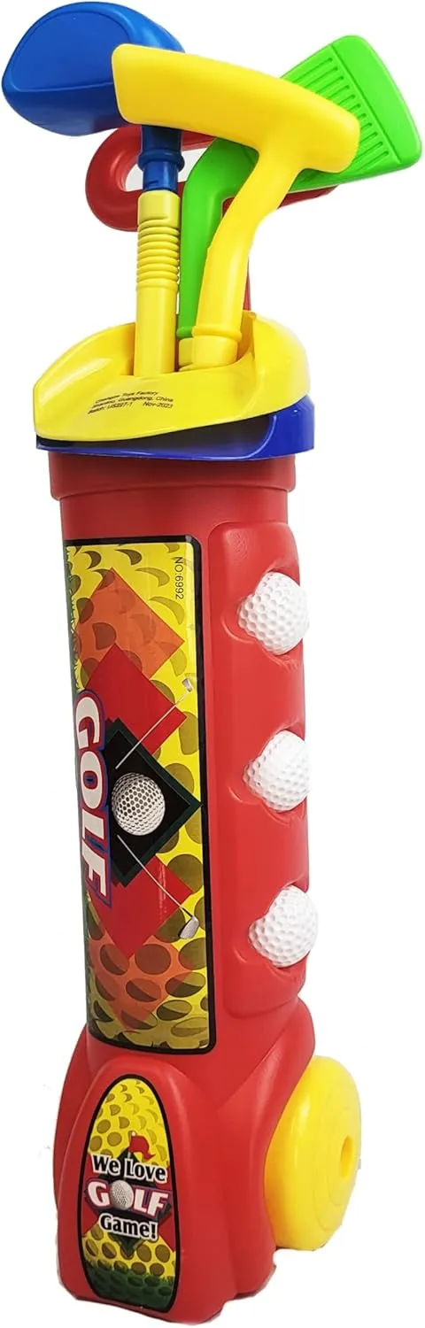 Sumac Children’s Minigolf Play Sport Game - Complete Kids Golf Set with Clubs, Balls, Flags, and Trolley for Indoor & Outdoor Activity - Ideal Toy Gift for Boys and Girls Ages 3-12