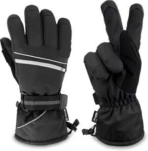 SUN CUBE Ski Gloves Men Women, Waterproof Thermal Winter Snow Gloves, Windproof 3M Thinsulate Snowboarding Snowmobile Skiing, Insulated Warmers Zipper Pocket Cold Weather Outdoor Snowboard