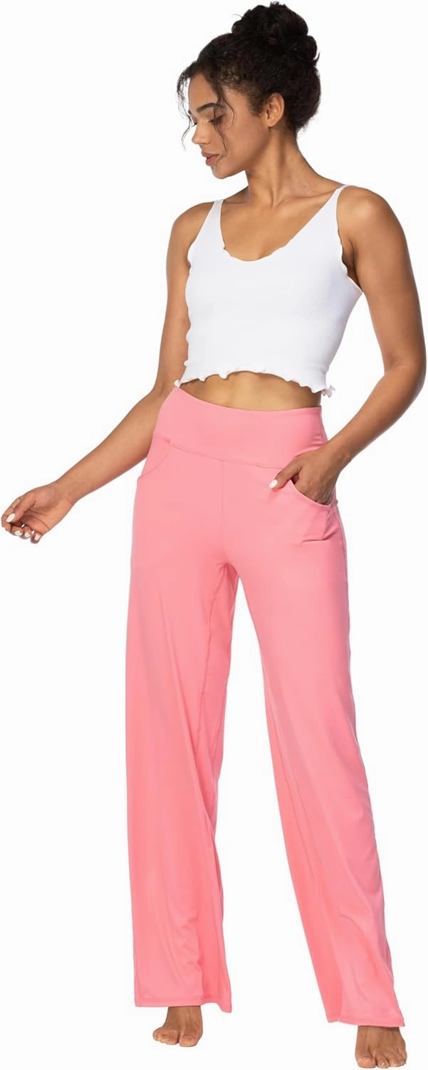 Sunzel Wide Leg Pants Women High Waist Yoga Pants with Pockets Stretch Loose Comfy Casual Lounge Sweatpants