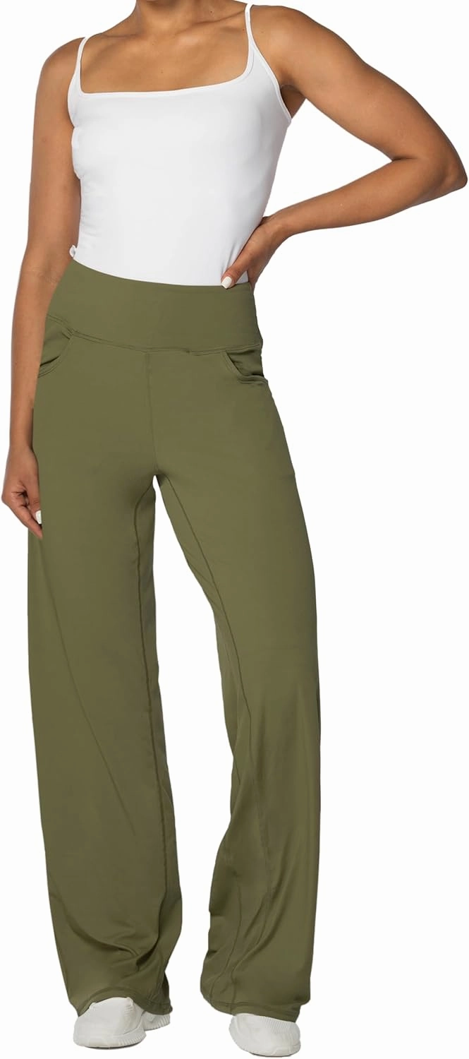 Sunzel Wide Leg Pants Women High Waist Yoga Pants with Pockets Stretch Loose Comfy Casual Lounge Sweatpants