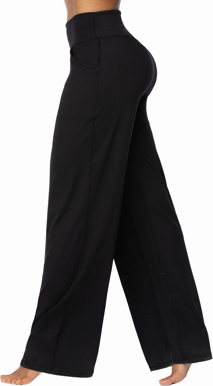 Sunzel Wide Leg Pants Women High Waist Yoga Pants with Pockets Stretch Loose Comfy Casual Lounge Sweatpants
