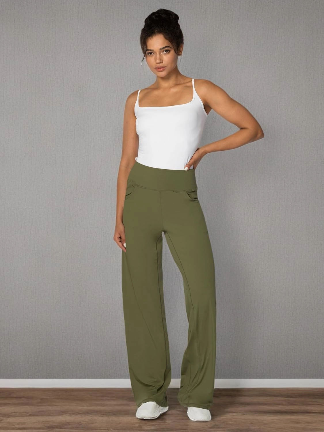 Sunzel Wide Leg Pants Women High Waist Yoga Pants with Pockets Stretch Loose Comfy Casual Lounge Sweatpants