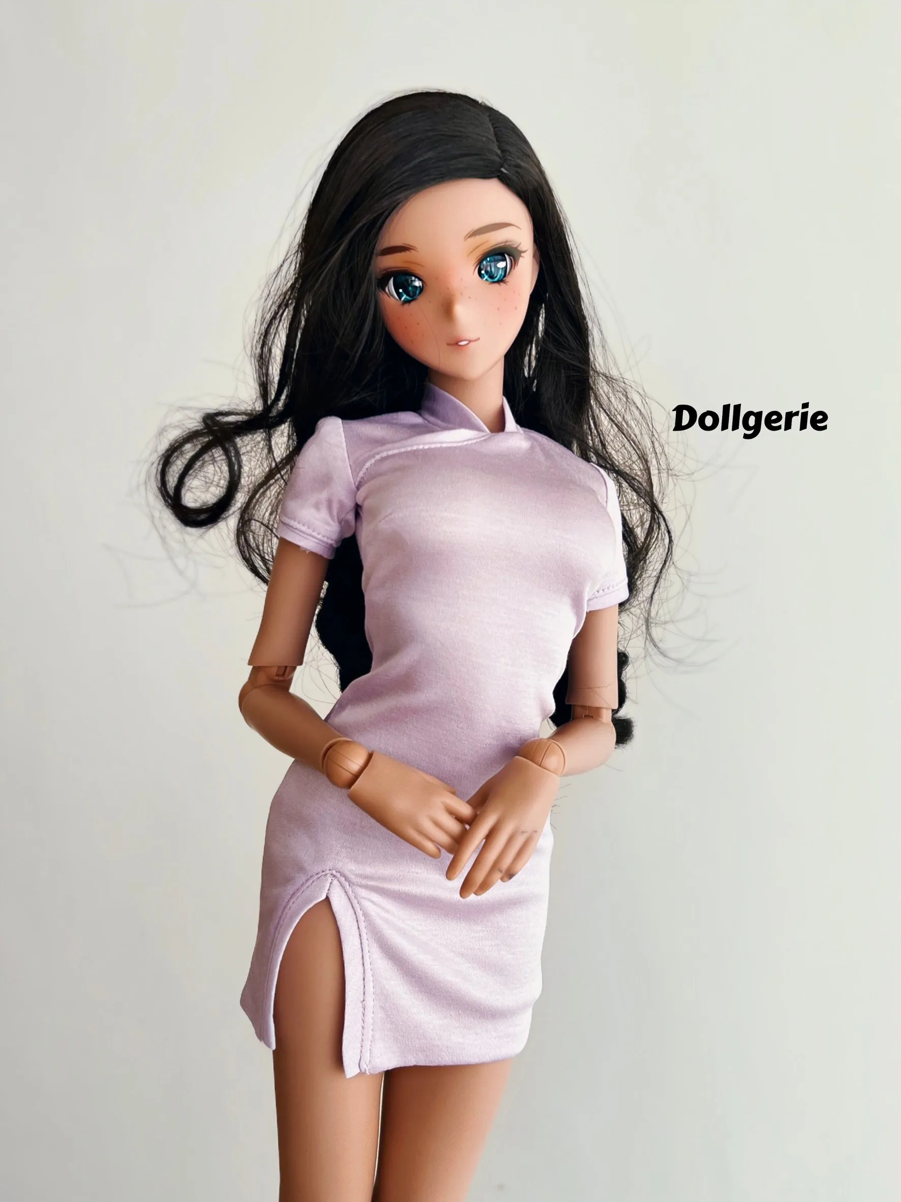 Super slim light purple QiPao for SmartDoll