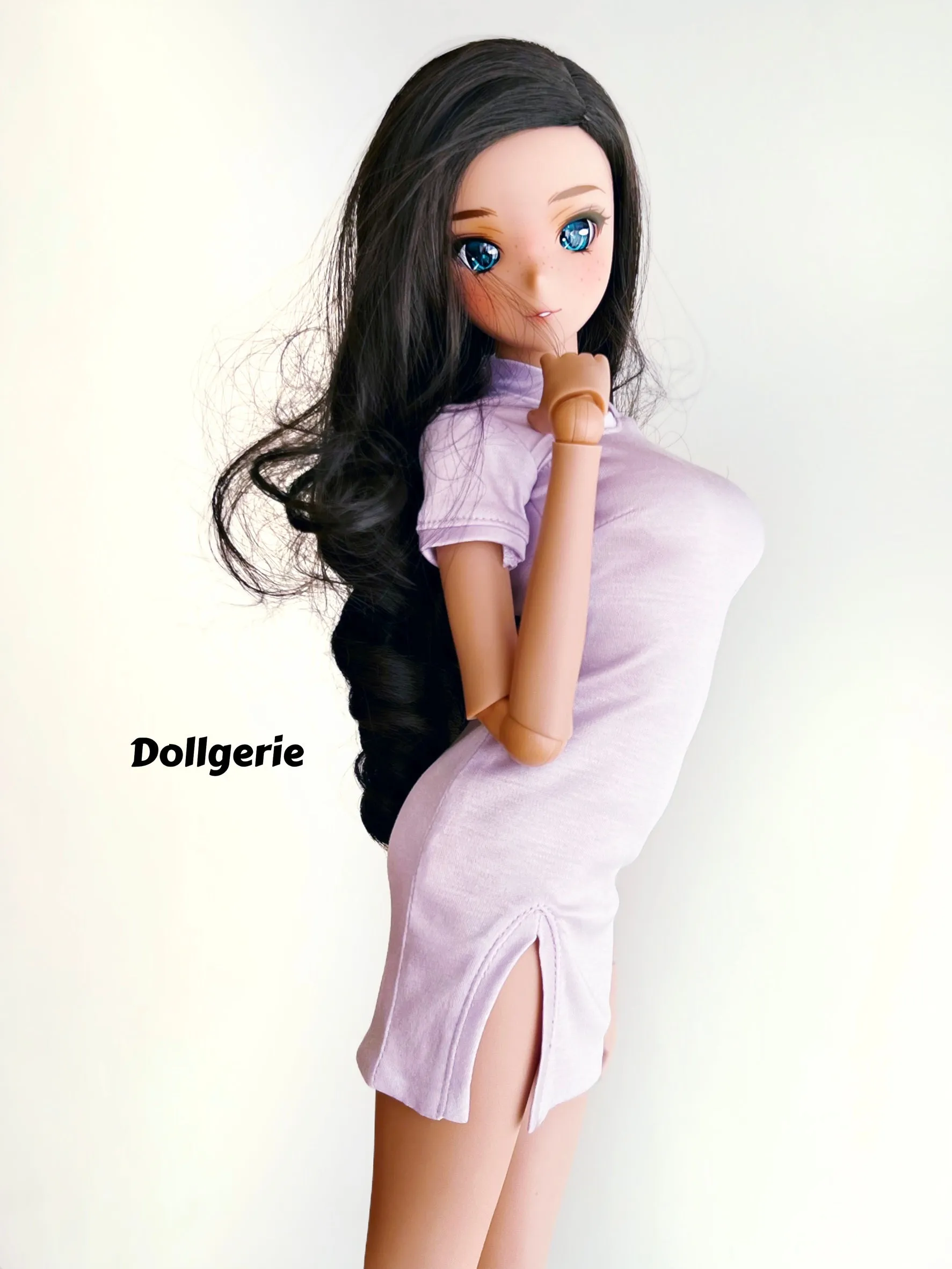 Super slim light purple QiPao for SmartDoll