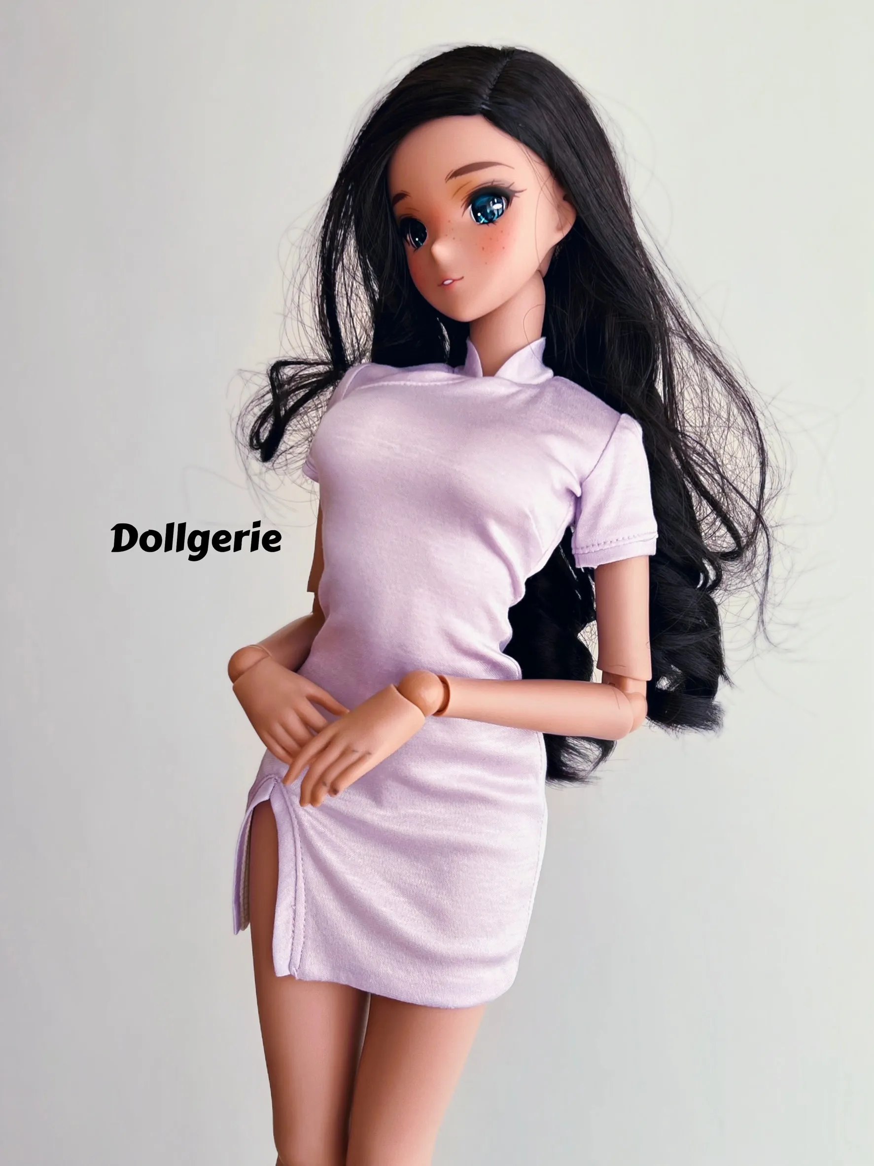 Super slim light purple QiPao for SmartDoll