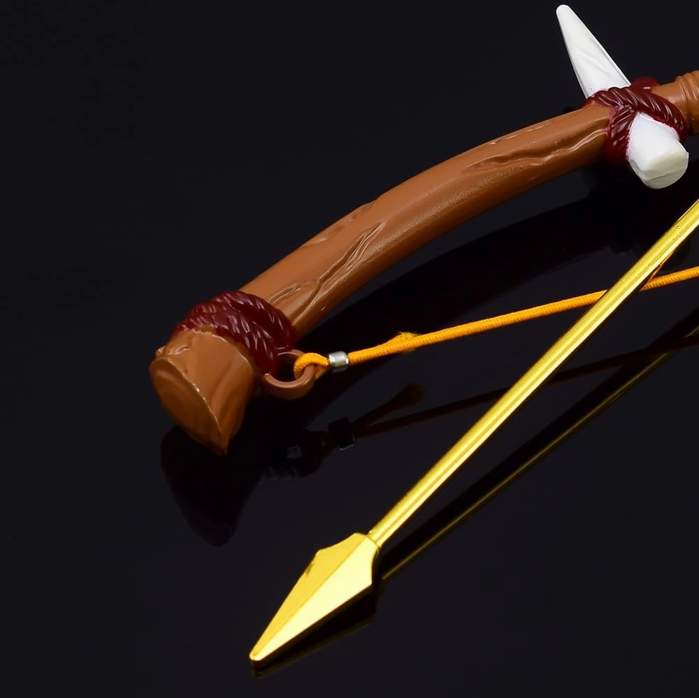 Superbuybox Link Martial Arts Sword Spear Arrow Bow Shield Action Figure Game Collection Desk Room Decoration Backpack Pendant Gift (Dragon Bone Boko Bow Arrow)
