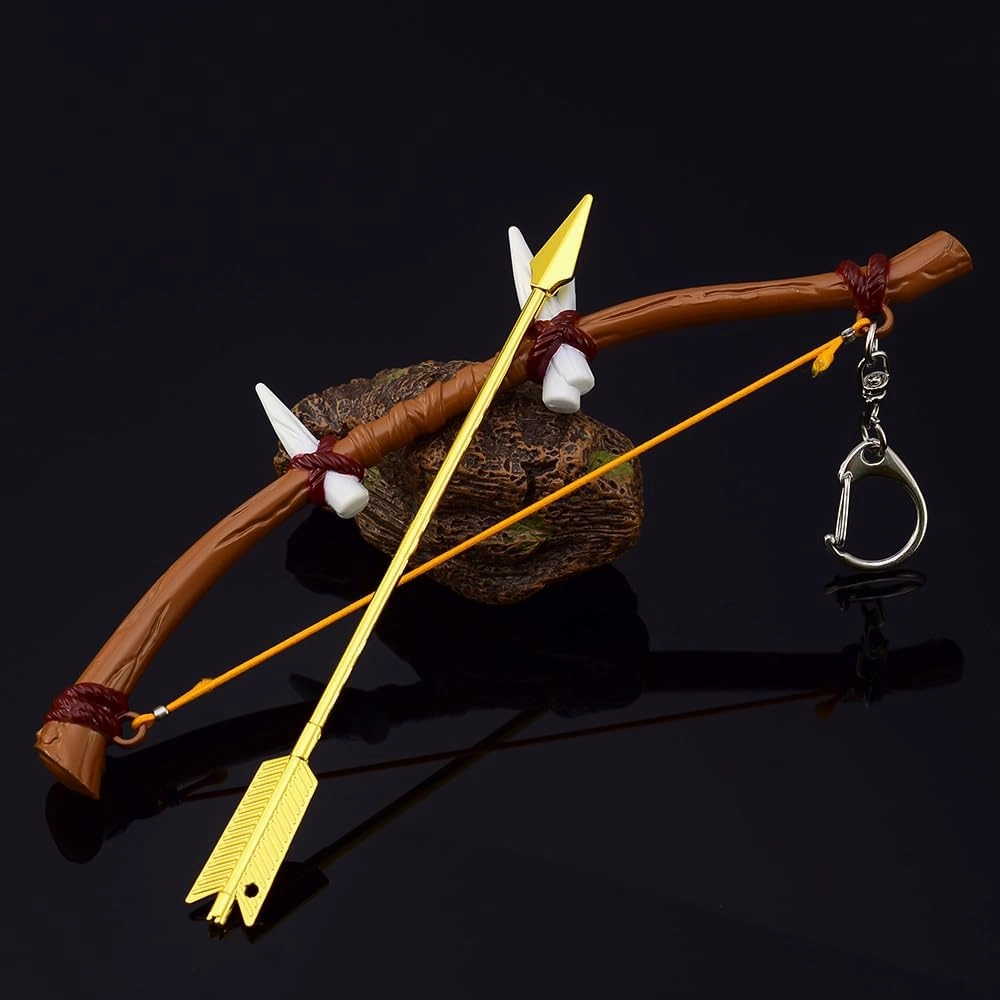 Superbuybox Link Martial Arts Sword Spear Arrow Bow Shield Action Figure Game Collection Desk Room Decoration Backpack Pendant Gift (Dragon Bone Boko Bow Arrow)