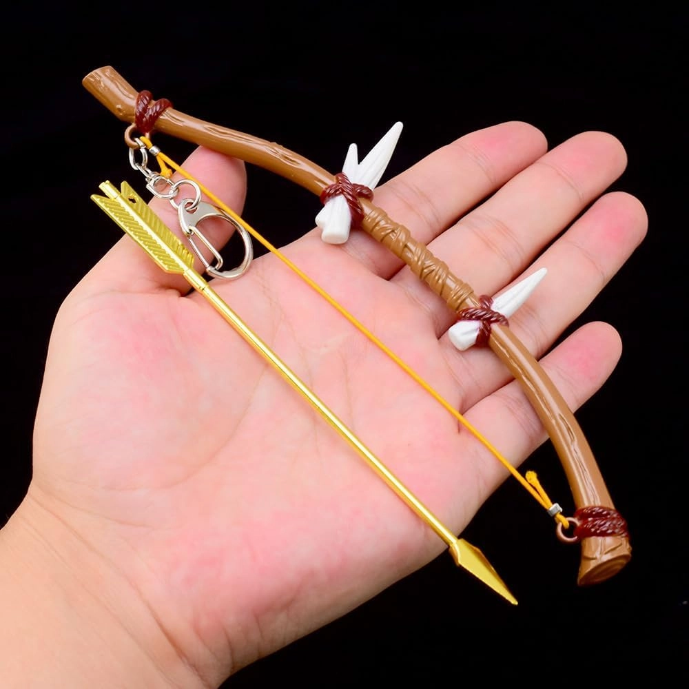 Superbuybox Link Martial Arts Sword Spear Arrow Bow Shield Action Figure Game Collection Desk Room Decoration Backpack Pendant Gift (Dragon Bone Boko Bow Arrow)