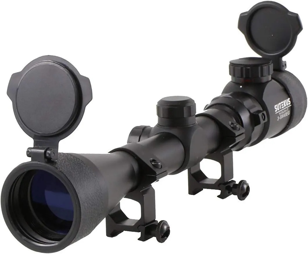 Sutekus Tactical Scope 3-9x40 Rangefinder Red & Green Illuminated Optics Reticle Crosshair Scope with 0.79"(20mm) Free Mounts