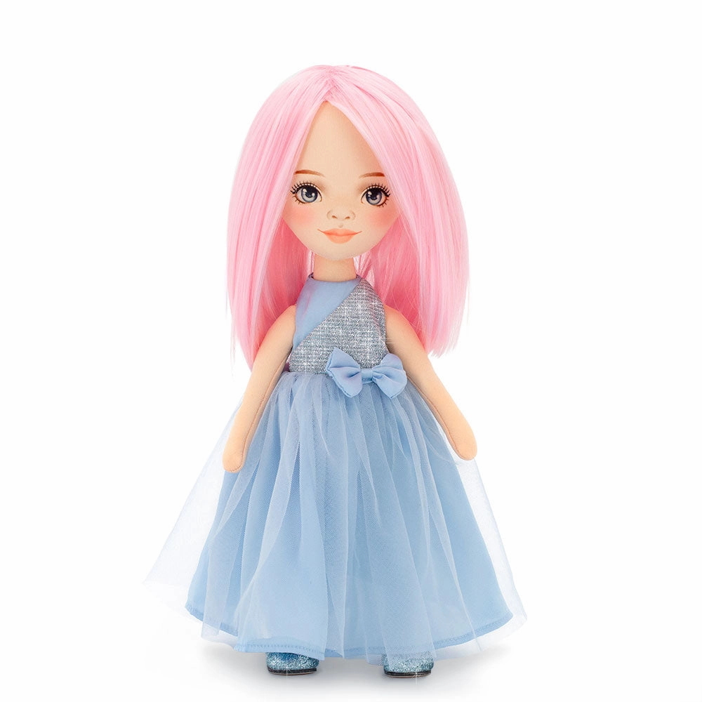 Sweet Sisters-Billie in a blue satin dress