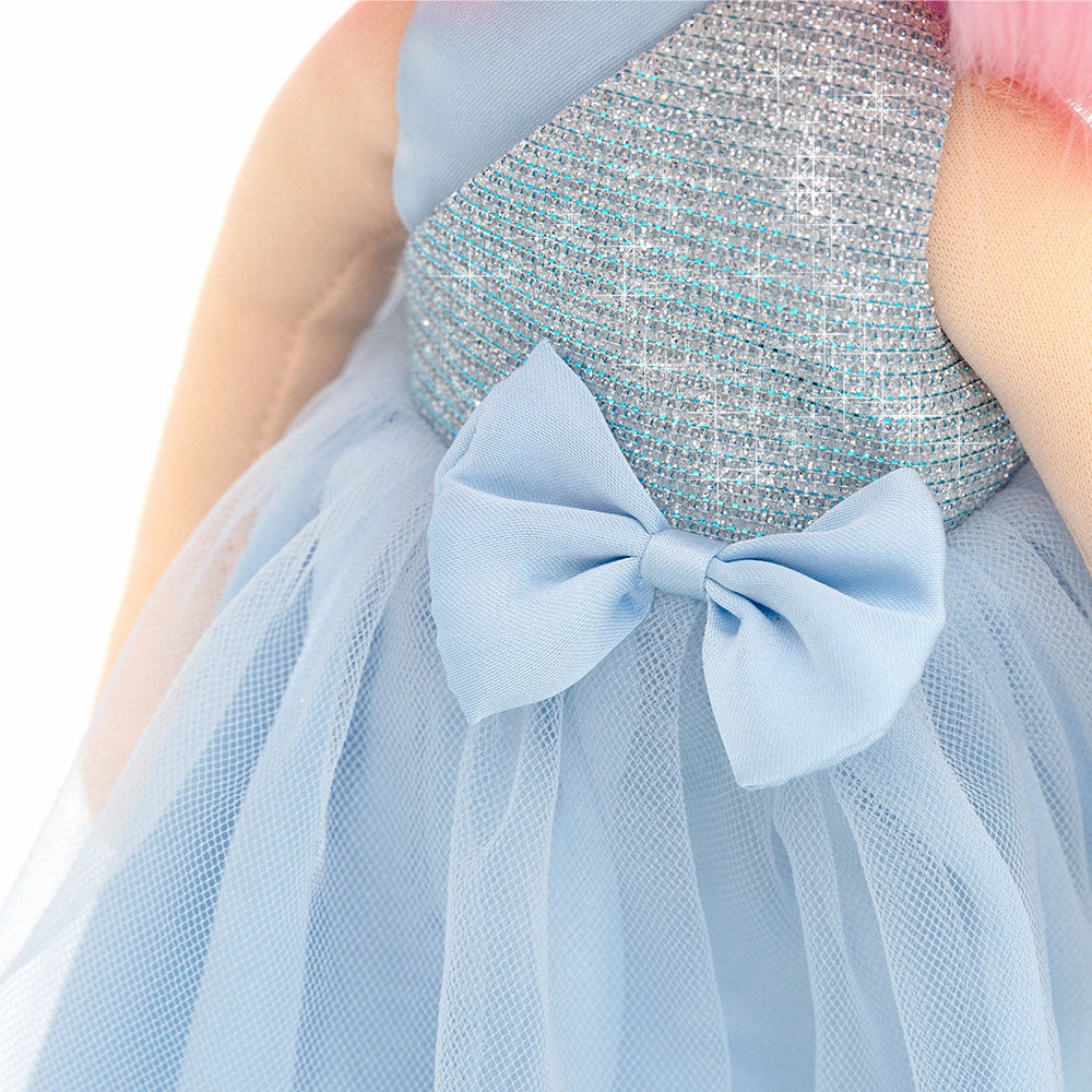 Sweet Sisters-Billie in a blue satin dress