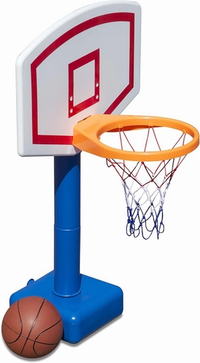 SWIMLINE Pool Basketball Hoop Poolside Standing Introductory Game For Kids & Adults Swimming Splash Hoops Games With Midsize Water Basketball, Toy For Pools, Outdoor Summer Hoops Jammin 9181