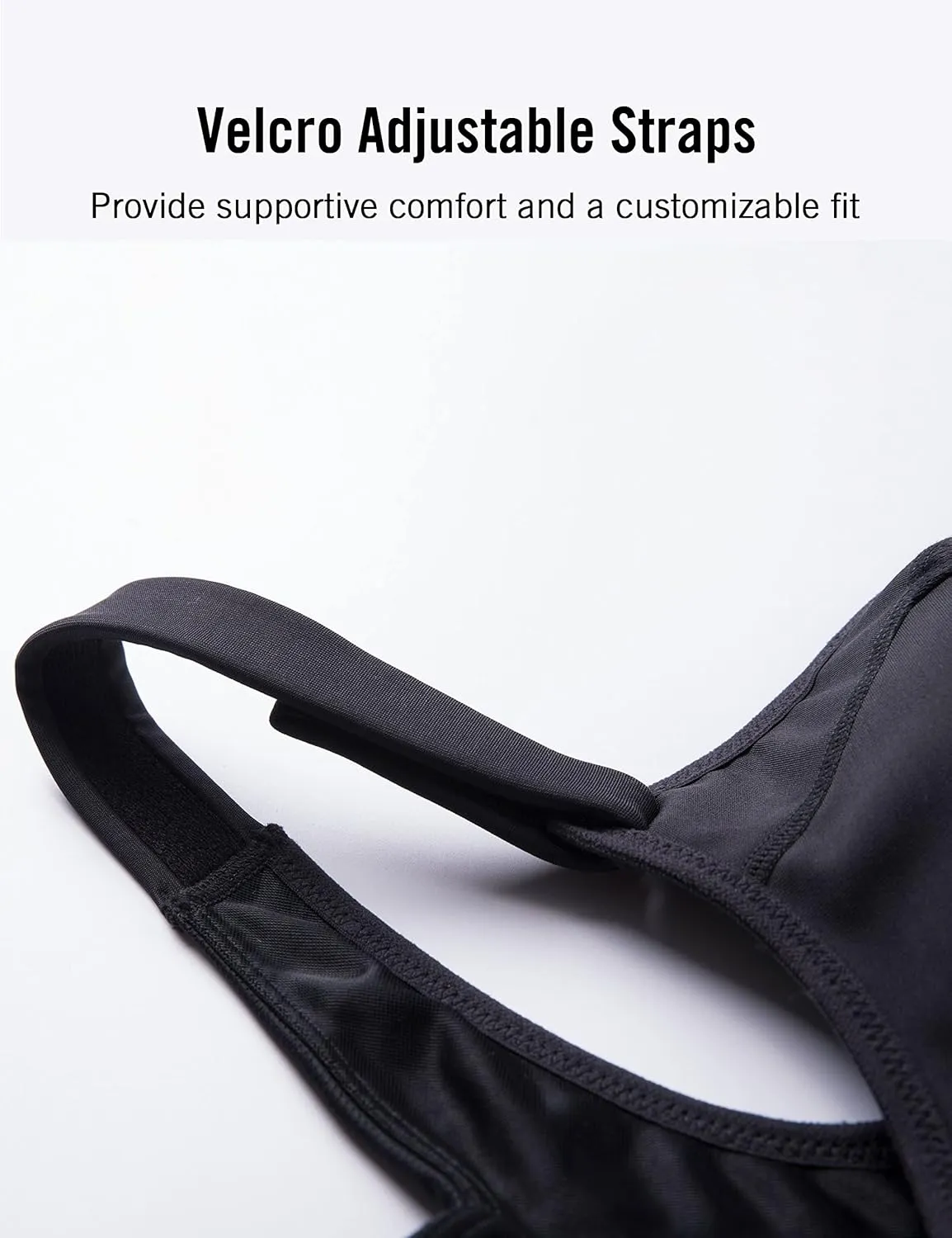 SYROKAN Women's Sports Bra High Impact Front Adjustable Support Lightly Padded Wireless Racerback Workout Running