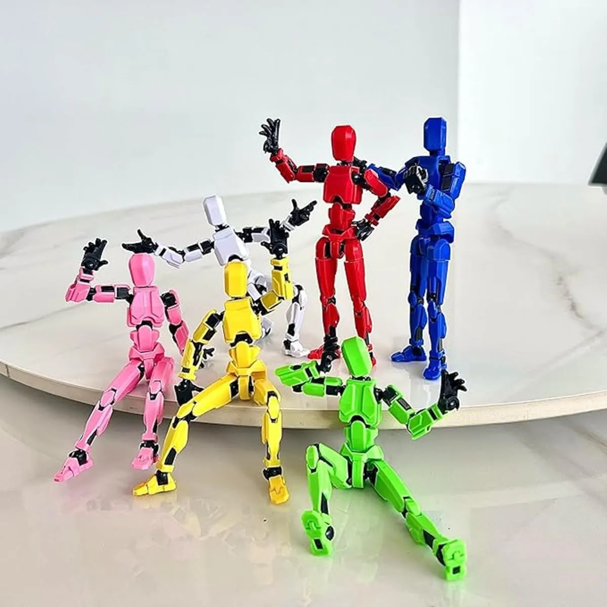T13 Action Figure Set - Assembly Completed,Dummy Titan 13 3D Printed Toy Multi-Jointed Gifts,Robot 13 Action Figures for Collectors Desktop Decorations (7pcs*B)