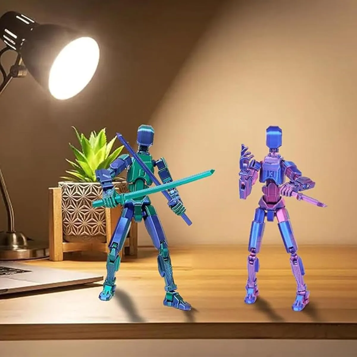 T13 Action Figure Set - Assembly Completed,Dummy Titan 13 3D Printed Toy Multi-Jointed Gifts,Robot 13 Action Figures for Collectors Desktop Decorations (7pcs*B)