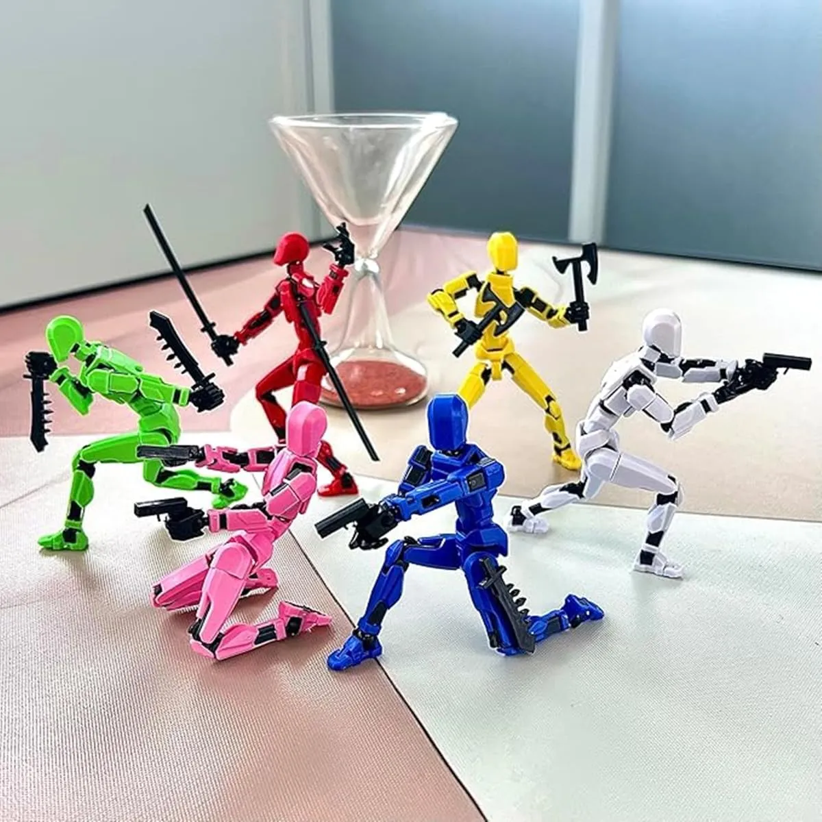 T13 Action Figure Set - Assembly Completed,Dummy Titan 13 3D Printed Toy Multi-Jointed Gifts,Robot 13 Action Figures for Collectors Desktop Decorations (7pcs*B)