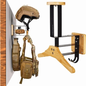 Tactical Gear Stand - Plate Carrier Helmet Wall Mount with Hooks | Motorcycle Hanger Rack for Football, Cycling, and Accessories