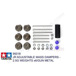 Tamiya #95018 - Gunmetal Adjust Mass Damper (2.5g x 6 pcs.) [95018]