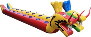 Team Building Games 2pcs Teamwork Sports Toy Inflatable Dragon Boat, Fun Sports Venue, Game Group Competition Activity Equipment, with Inflatable Pump(9 Seats/L-5.5M)