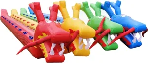 Team Building Games 4 PCS Teamwork Sports Toys Inflatable Dragon Boats, Cooperative Team Race for Relay Race, Field Day, Team-Building, Backyard Activity Game(15 Seats/L-8.5M)