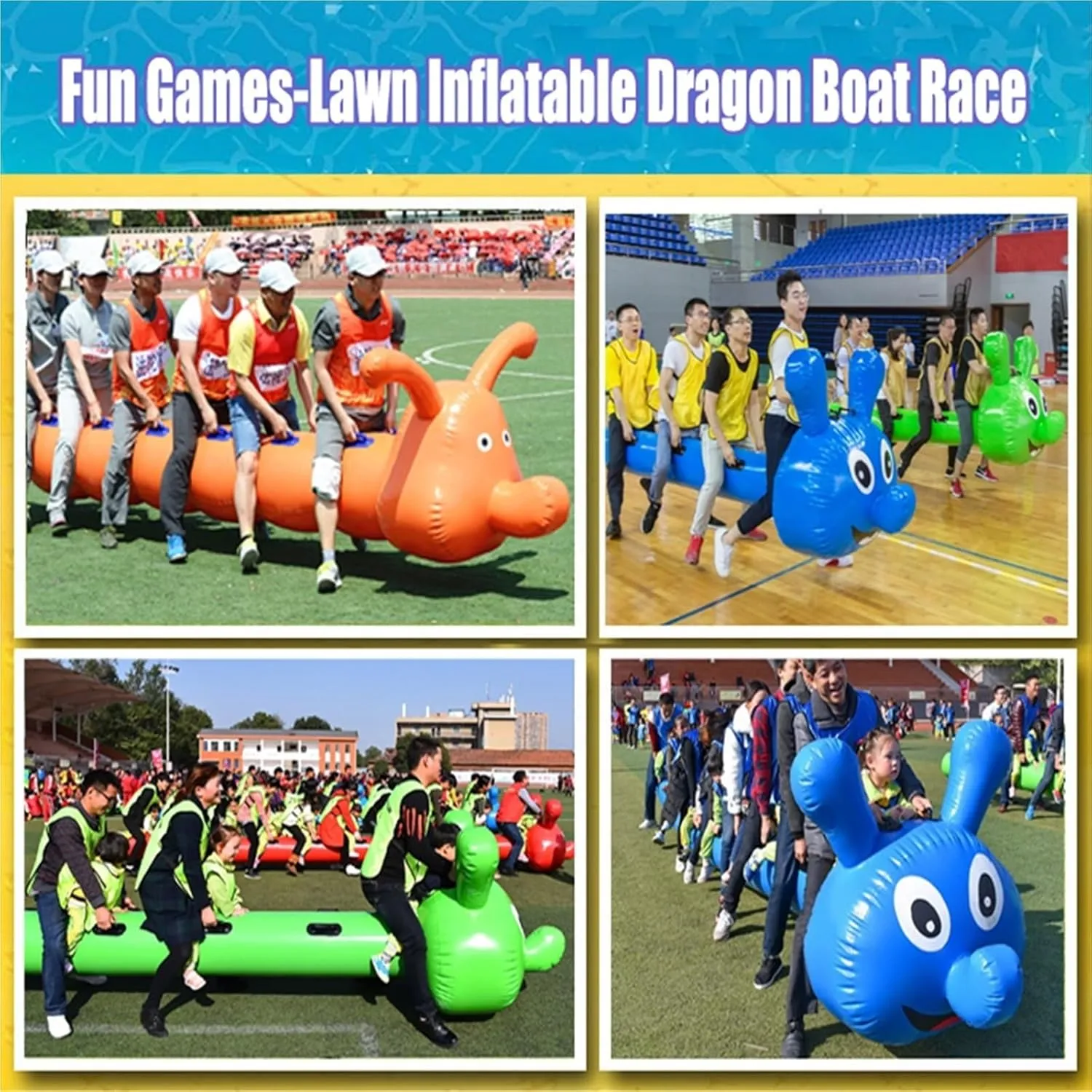 Team Building Games Field Day Outdoor Team Gaming Play, Inflatable Toys for Indoor and Outdoor Games, Team Building Exercise Activities Games, 4 PCS(5 Seats/L-3.5M)