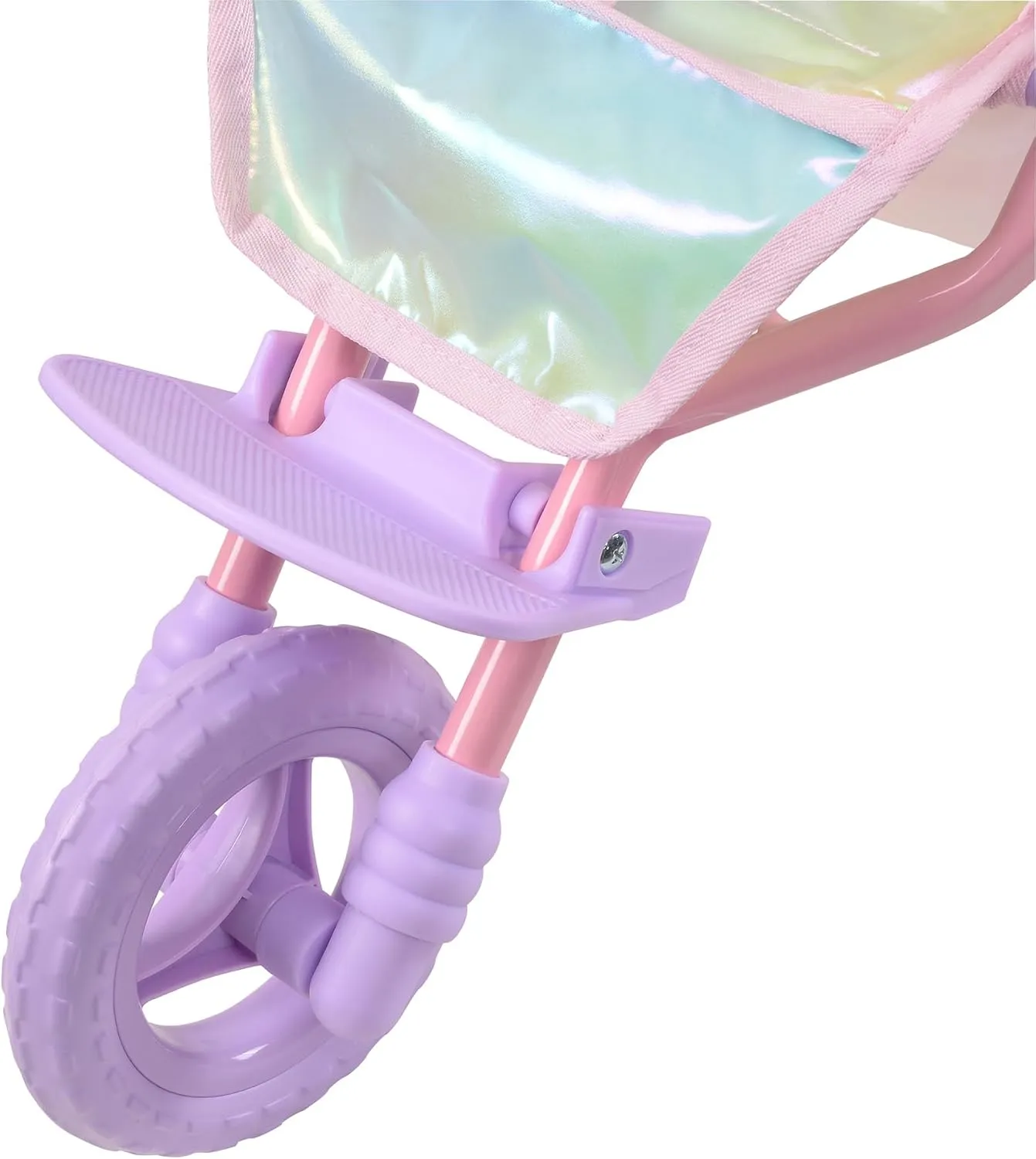 Teamson Kids - Magical Dreamland Baby Doll Jogging Stroller - My Little Girls First Dolls Pram Toy Gift, Iridescent color
